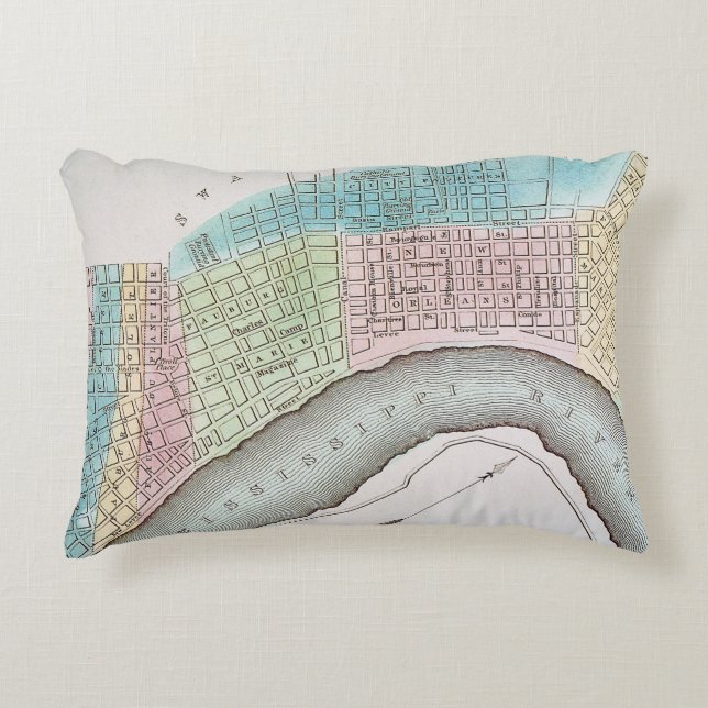 New Orleans karta, 1837 Prydnadskudde (Framsidan)