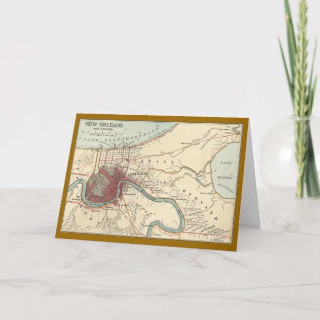 New Orleans Karta 1900 Kort (Framsida)