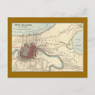 New Orleans Karta 1900 Vykort