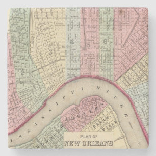 New Orleans karta av Mitchell Stenunderlägg