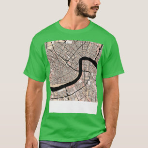 New Orleans Karta Mönster i Soft Rosa Pastels TShi T Shirt