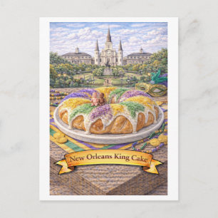 New Orleans King Cake (Amerikansk matserie) Vykort