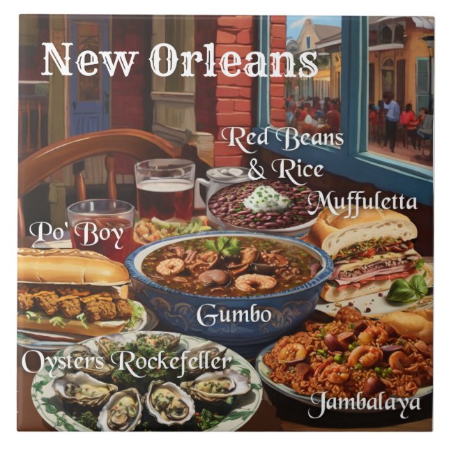 New Orleans kök maträtter och rätter Kök Kakelplatta (Framsidan)