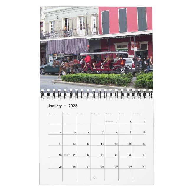 New Orleans LA, 2012, kalender (Jan 2026)