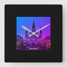 New Orleans, LA Cathedral Basilica, Jackson Square Fyrkantig Klocka