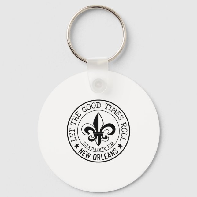 New Orleans Låt De Goda Tiderna Rulla Fleur De Lis Nyckelring (Framsida)