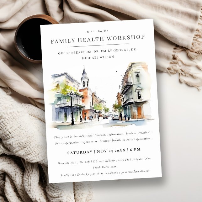 New Orleans Louisiana Akvarell Workshop Seminarium Inbjudningar (Skapare uppladdad)