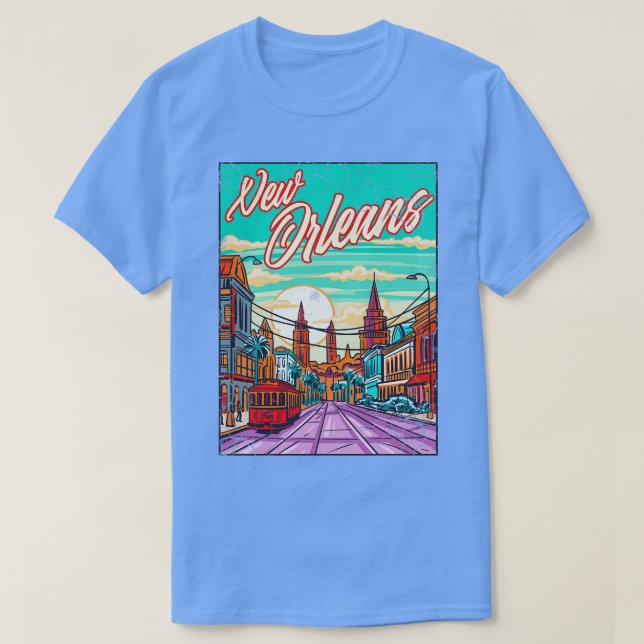 New Orleans Louisiana Art TShirt T Shirt (Design framsida)