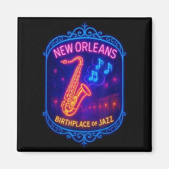 New Orleans, Louisiana, Birthplace Of Jazz  Magnet (Framsidan)