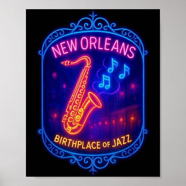 New Orleans, Louisiana, Birthplace Of Jazz  Poster (Framsidan)