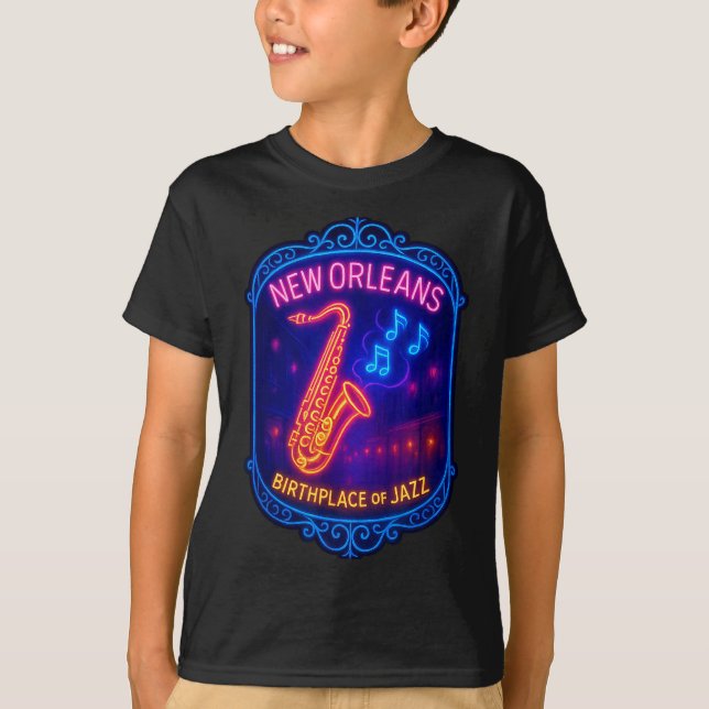 New Orleans, Louisiana, Birthplace Of Jazz  T Shirt (Framsida)