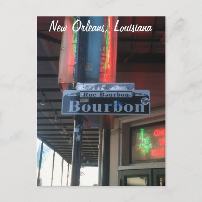 New Orleans Louisiana Bourbon Street vykort (Framsida)