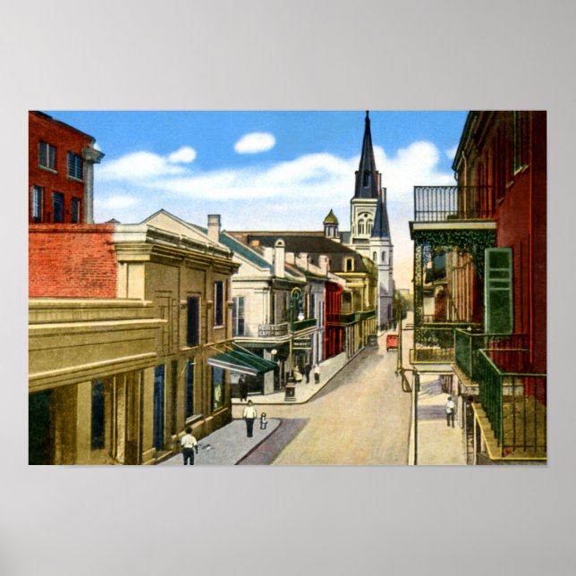 New Orleans Louisiana Chartres Street Fransk Quart Poster (Framsidan)