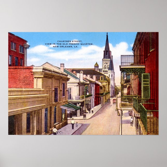 New Orleans Louisiana Chartres Street Poster (Framsidan)