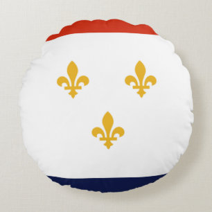 New Orleans (Louisiana) City flagga Rund Kudde