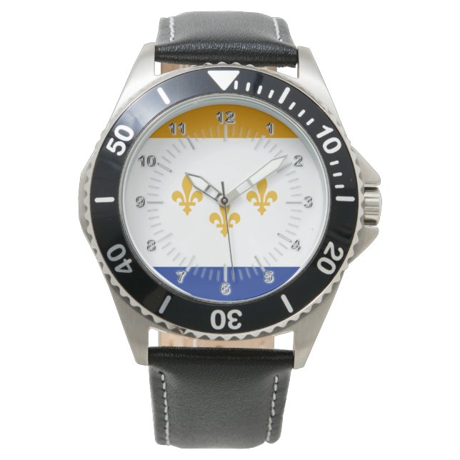 New Orleans (Louisiana) City flagga Watch Armbandsur (Framsida)