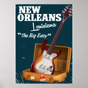 New Orleans Louisiana Electric Guitar poster