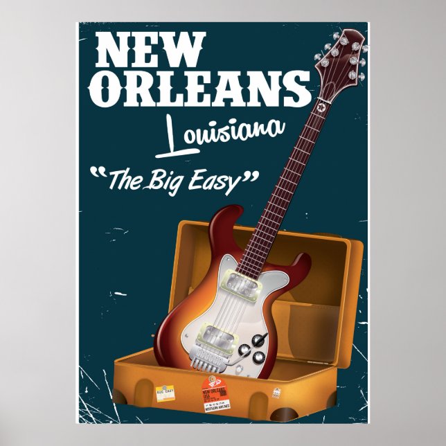 New Orleans Louisiana Electric Guitar poster (Framsidan)