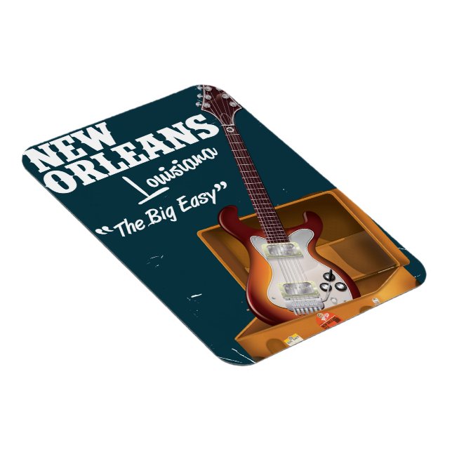 New Orleans Louisiana Electric Guitar poster Magnet (Högersidan)