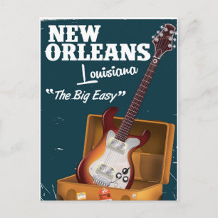 New Orleans Louisiana Electric Guitar poster Vykort