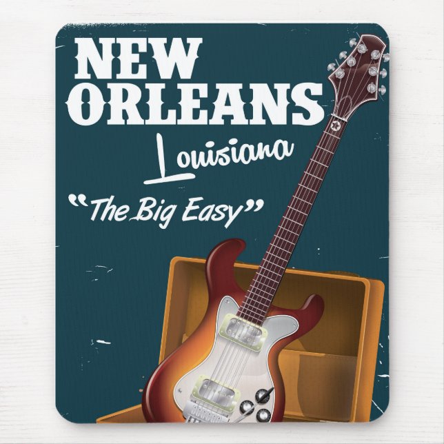 New Orleans Louisiana Elgitarr affisch Musmatta (Framsidan)