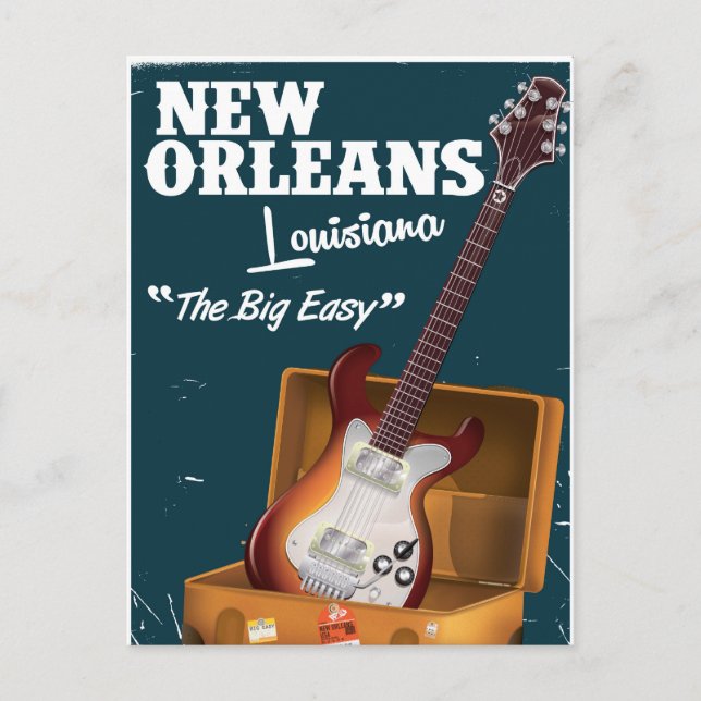 New Orleans Louisiana Elgitarr affisch Vykort (Framsida)