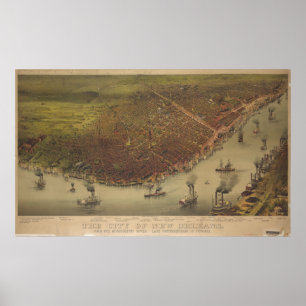 New Orleans Louisiana från 1885 Poster