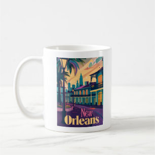 New Orleans Louisiana Fransk Quarter vid Sunset Kaffemugg