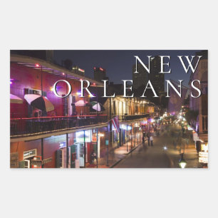 New Orleans, Louisiana Franska kvarteret Rektangulärt Klistermärke