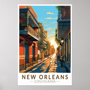 New Orleans Louisiana Franska kvarteret Resa Konst Poster