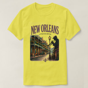 New Orleans Louisiana Franska Kvarters Resmål T Shirt