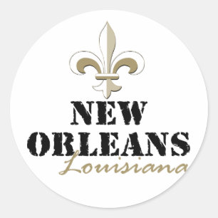 New Orleans Louisiana guld Runt Klistermärke