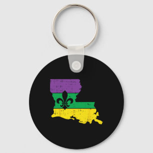 New Orleans Louisiana Karta Jester Funny Mardi Gra Nyckelring
