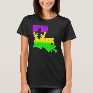 New Orleans Louisiana Karta Manar Kvinnor Mardi Gr T Shirt