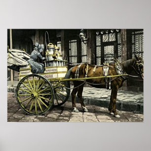 New Orleans Louisiana Mjölk Cart Delivery Poster