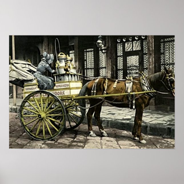 New Orleans Louisiana Mjölk Cart Delivery Poster (Framsidan)