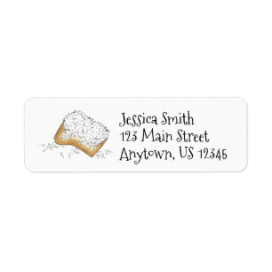 New Orleans Louisiana NOLA Beignet Donut Pastry Returadress Etikett