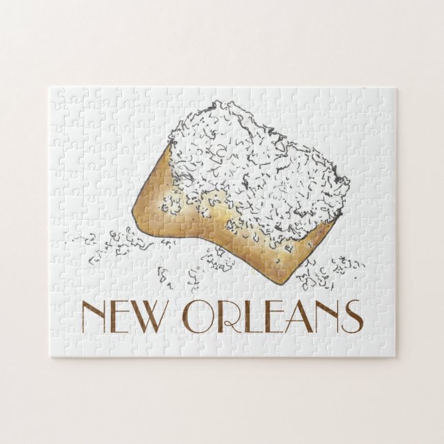 New Orleans Louisiana NOLA Sugary Beignet Pastry Pussel (Horisontell)