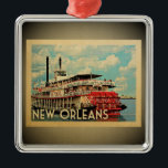 New Orleans Louisiana Ornament Vintage resor<br><div class="desc">En coola vintage stil New Orleans prydnadsföremål med en flodbåt.</div>