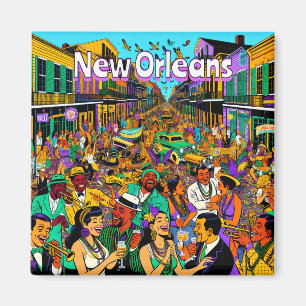 New Orleans, Louisiana People med Roligt Magnet