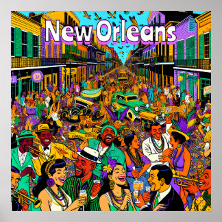 New Orleans, Louisiana People med Roligt Poster