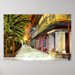 New Orleans Louisiana Pirater Alley Fransk Quarter Poster