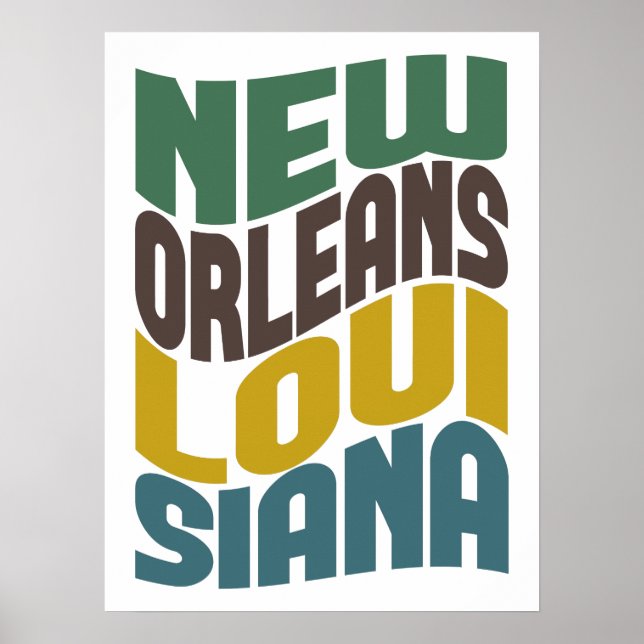 New Orleans Louisiana Retro Wave Poster (Framsidan)