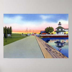 New Orleans Louisiana Sjö Pontchardge Lighthous Poster