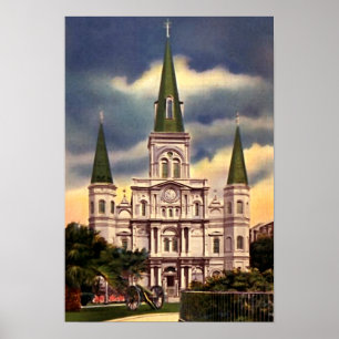 New Orleans Louisiana St Louis domkyrka Poster