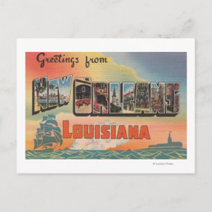 New Orleans, Louisiana - Stora Brev Scenes Vykort
