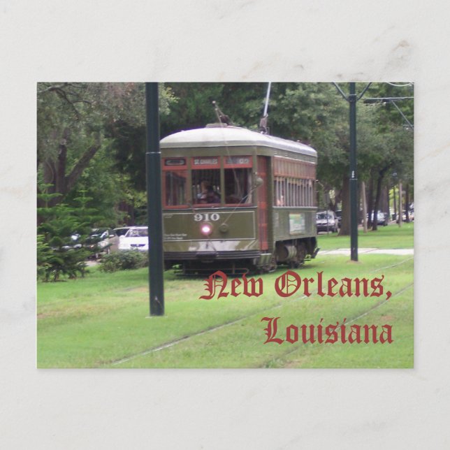 New Orleans, Louisiana Streetcar Vykort (Framsida)