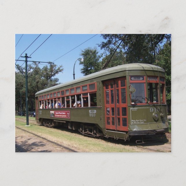 New Orleans,Louisiana Streetcar Vykort (Framsida)