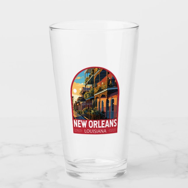 New Orleans Louisiana Travel Art Vintage Glaskopp (Framsida)