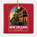 New Orleans Louisiana Travel Art Vintage Julgransprydnad Keramik<br><div class="desc">Ny färdedesign för Orleans-retrovektor. "Big Easy" är känd för sitt nattliga liv runt klockan,  livliga levande musikscener och krydda,  ett unikt cuisine som återspeglar dess historia som en smälter pott av Fransk,  afrikanska och amerikanska kulturer.</div>